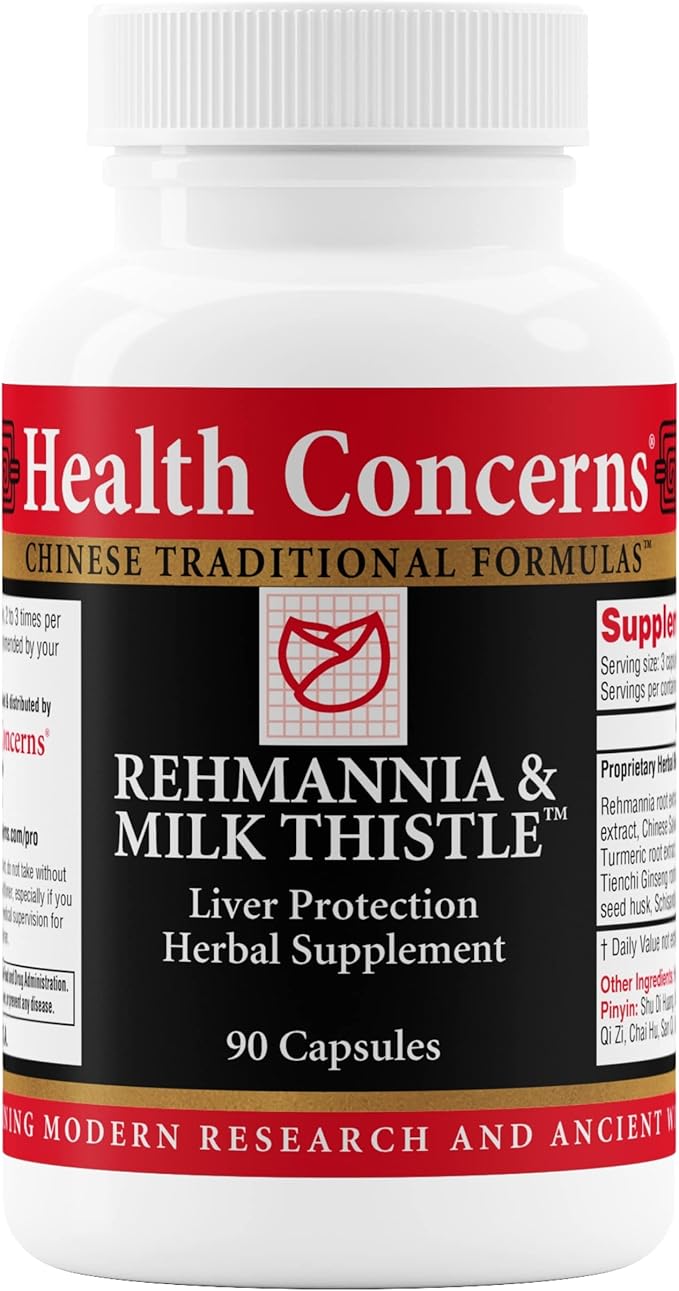 Health Concerns Rehmannia &amp Milk Thistle – Liver Detox &amp Kidney Support Supplement – Herbal Liver Cleanse for Blood Circulation Immune &amp Cellular Health – Supplement for Men &amp Women –