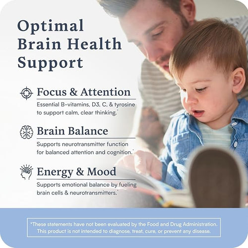 Accentrate Brain Supplement for Focus Attention Mood | Complete Vitamin B Complex | Brain Health | Methylated Multivitamin w/L-Methylfolate (5-MTHF) Cofactors Methyl-B12 &amp P5P | MTHFR Supplemen