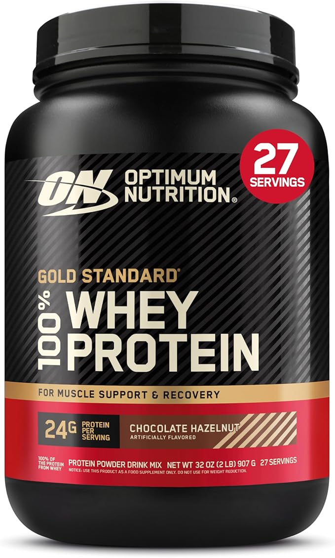 Optimum Nutrition Gold Standard 100% Whey Protein Powder Chocolate Hazelnut 2 Pound (Packaging May Vary)