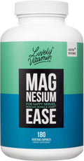 Lively Vitamin Co. Magnesium Ease - Chelated - Highly Bioavailable - Tension - Stress - Nerves - Immune Function - RLS - Gluten Dairy Soy Free - Non-GMO - 180 Vegan Capsules