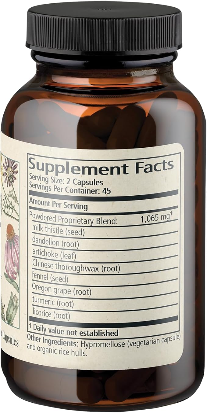 Wise Woman Herbals Great Gut (Formerly Hepacaps) Pure Non-GMO Herbal Blend with Milk Thistle Supports Healthy Gallbladder &amp Digestion Liver Detox Natural Cleanse 90 Veg Caps