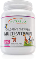 NutraBulk Kids Multivitamin – Kids Vitamins A C D3 E B-Complex Folic Acid with Animal Shapes &amp Fruity Flavors – No Artificial Dyes – Children's Chewable Multivitamin Bulk Family Value (1000 Table
