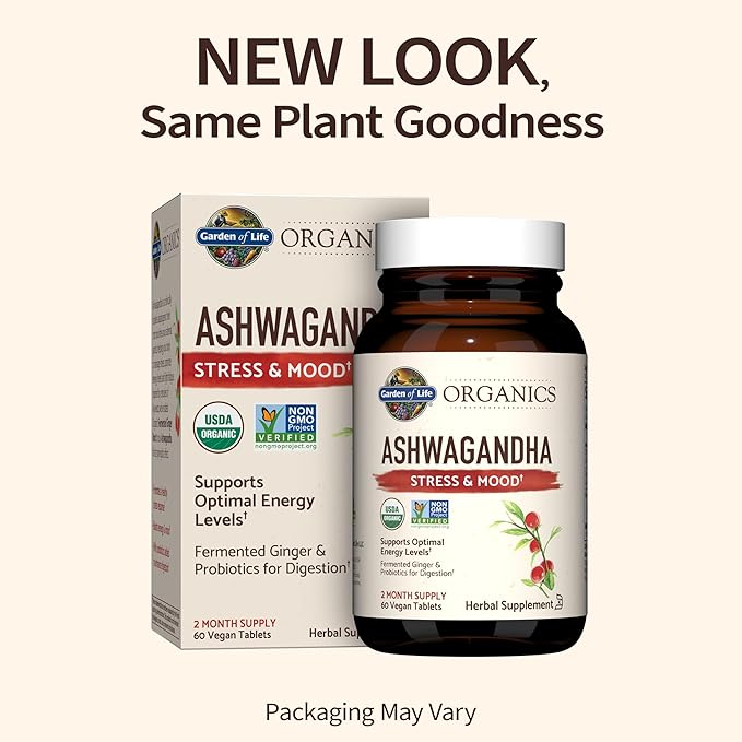 Garden of Life Organics Women's Multivitamin 120 Tablets and Ashwagandha Stress &amp Energy Support 60 Tablets Bundle
