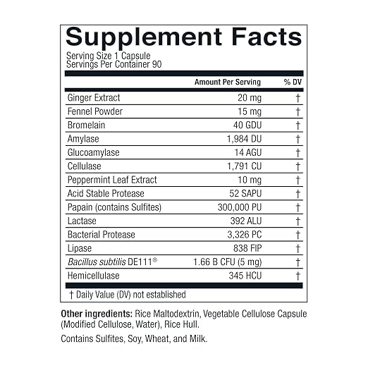 Live Conscious DigestWell Immediate Support - Fast-Acting Digestive Support | Broad Spectrum Enzyme Probiotic &amp Herbal Formula - Decreases Everyday Gas &amp Bloating - 90 Capsules