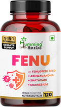 Humming Herbs Fenugreek Seed Extract Complex — with Ashwagandha Shatavari Safed Musli Magnesium Zinc Vitamin D3 B6 &amp Folate — 1512 mg per Serving — 120 Capsules (60 Days)