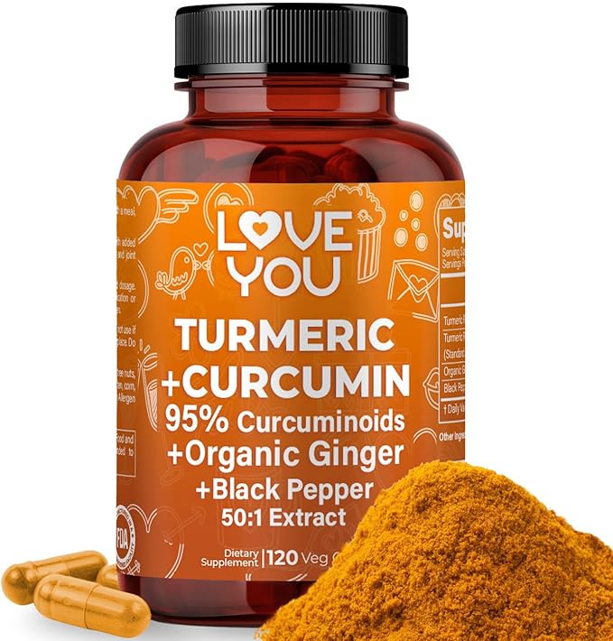 Turmeric Curcumin with Organic Ginger &amp BioPerine Black Pepper – 120 Vegan Capsules