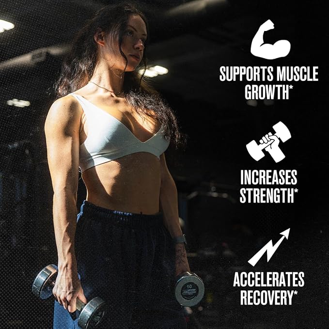 Jacked Factory Creatine + Peptides - Creatine Monohydrate and PeptiStrong Peptides for Muscle Growth and Reduced Muscle Breakdown - Unflavored - 50 Servings