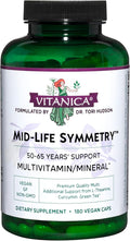 Vitanica - Mid-Life Symmetry 50-65 High Potency Multivitamin and Mineral Vegan 180 Capsules
