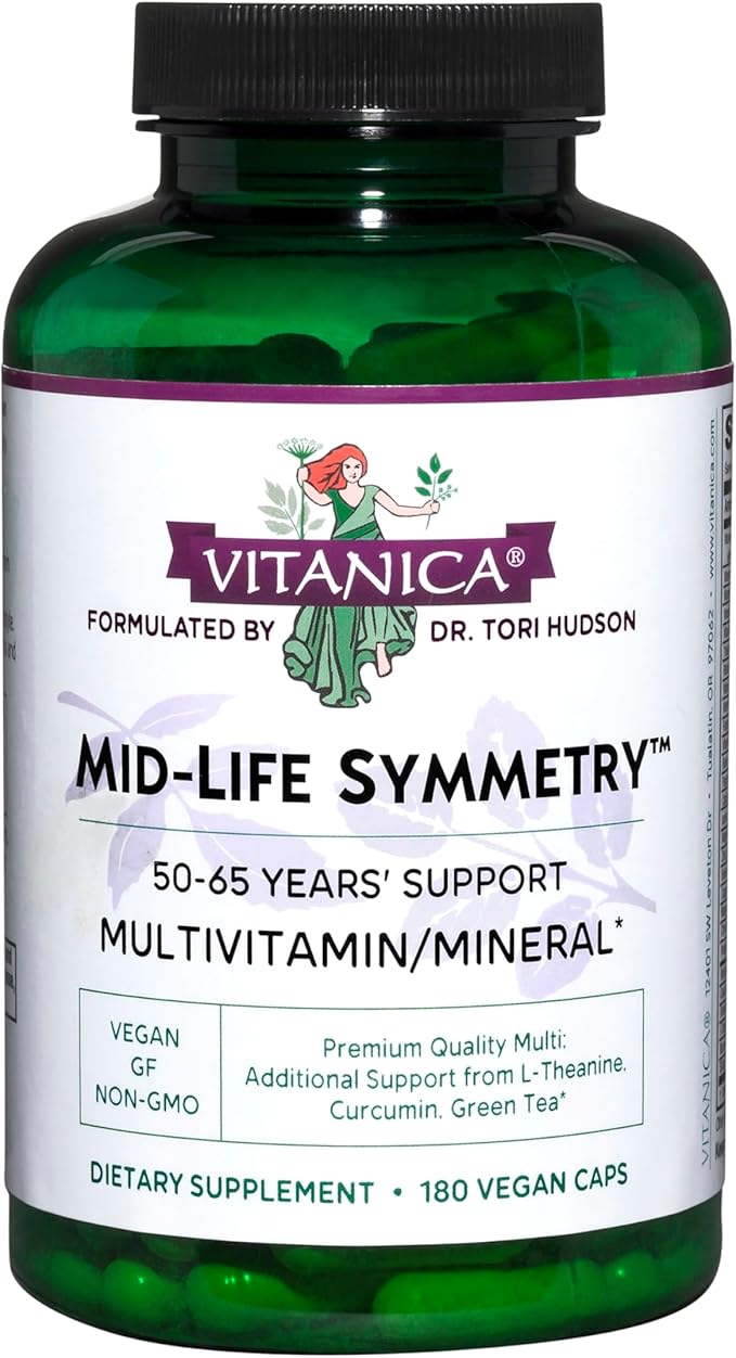 Vitanica - Mid-Life Symmetry 50-65 High Potency Multivitamin and Mineral Vegan 180 Capsules