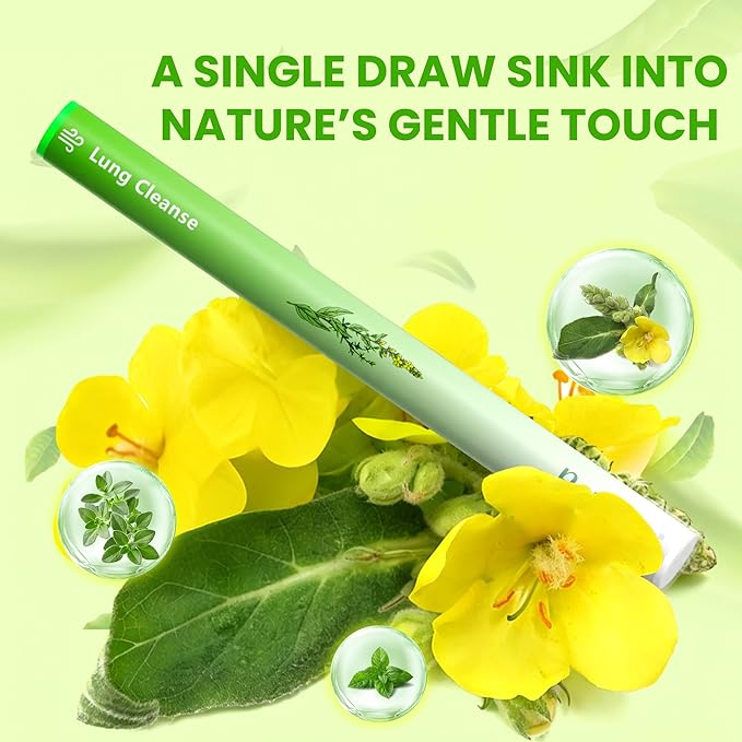Herbal Diffuser Pen Detox Diffuser with Mullein Thyme &amp Mint for Better Breathing All Natural Swap - Up to 600 Uses (Varies by Usage) 6 Diffusers 2 Packs