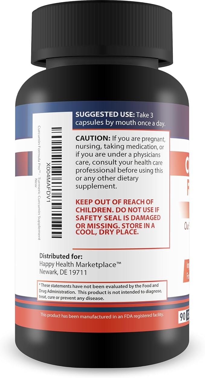 Curcumin Formula Pro - Our Best Turmeric Curcumin Ginger Supplement - High Absorption Turmeric with Black Pepper - Liposomal Turmeric Relief Factor Turmeric Supplement for Inflammatory Health