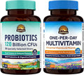 Vitalitown Probiotics &amp Daily Multivitamin Bundle (Pack of 2) | Probiotics 120 Billion CFUs (Item 1) &amp Multivitamin with Iron Zinc (Item 2)