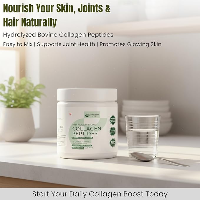 Hydrolyzed Bovine Collagen Peptides Powder – Easy-to-Mix Formula for Skin Hair Nails &amp Joint Health – 20 g per Serving 2 Scoops Non-GMO Supplement – Third-Party Lab Tested