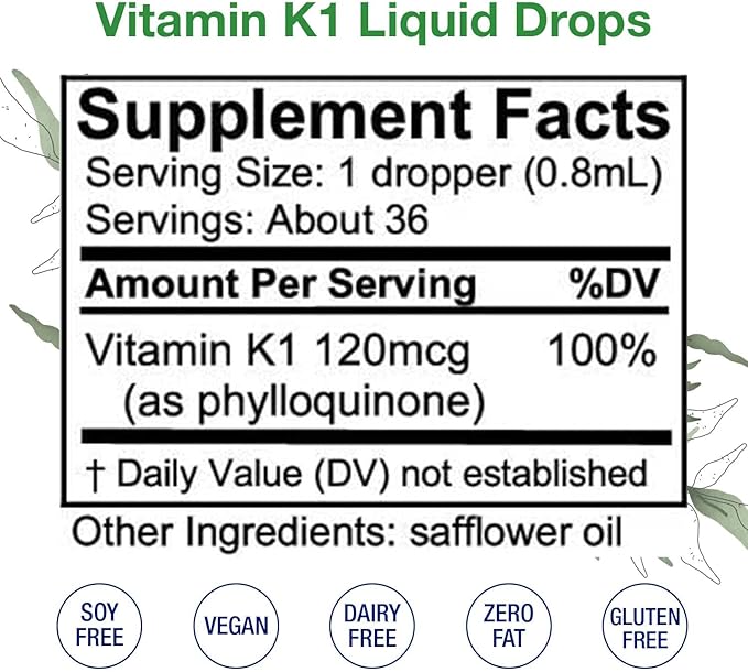 HoneyCombs Liquid Drops 1oz Each Save 10% - Alcohol-Free Oral Vitamin K1 Drops + Vitamin B6 (Pyridoxine) + Vitamin B7 (Biotin)