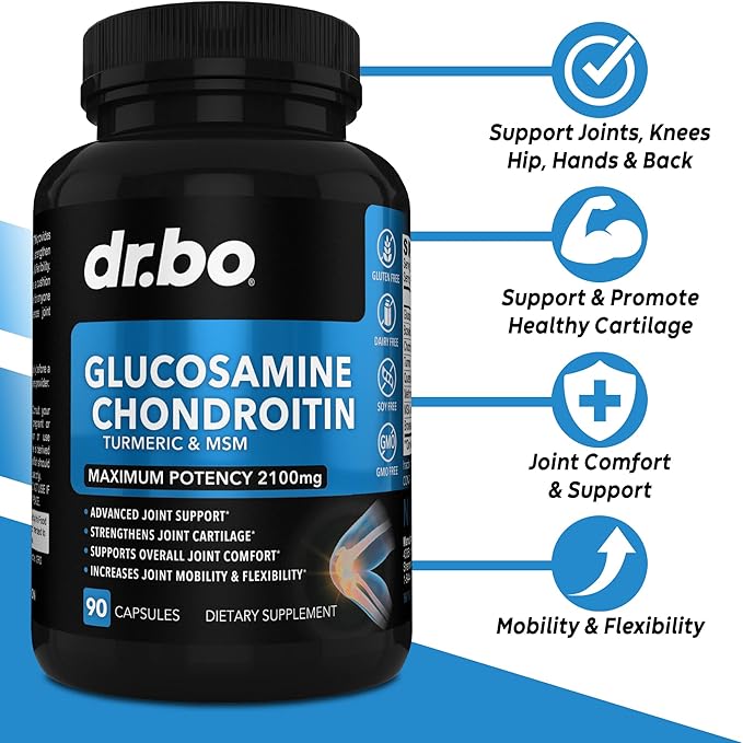 Glucosamine Chondroitin MSM Turmeric &amp Liver Cleanse Detox - Joint Health Supplement Knee Bone Joints Liver Cleanse Detox Support - Joint Support Pills Glucosamine Sulfate Capsules Joints Supplem