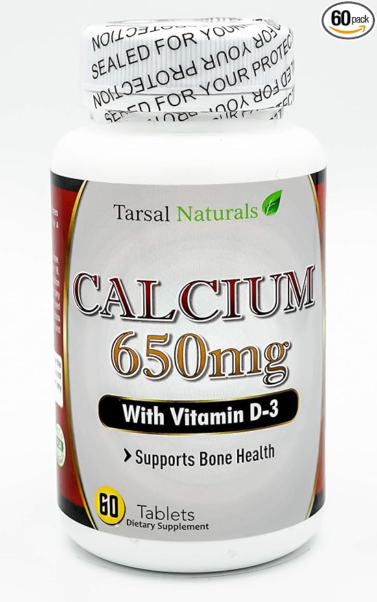 Calcium Plus Vitamin D3 60 Tablet All Naturals Supports Bone Health Good for Seniors Pregnancy and Menopause Made in USA Gluten Free FDA Registered Facility Non GMO
