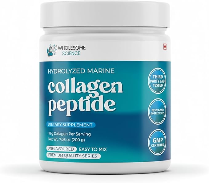Hydrolyzed Marine Collagen Peptides Powder – Collagen Peptide Formula for Skin Hair &amp Nails – Non-GMO Third-Party Lab Tested Dietary Supplement – 10 g (1 Scoops) per Serving