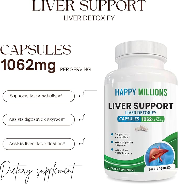 Liver Support Supplement | with Milk Thistle Dandelion Beetroot Zinc &amp Herbal Blend | 60 Veg Capsules