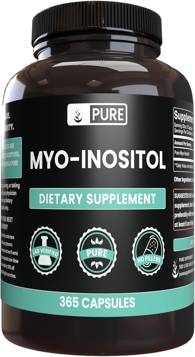 Myo-Inositol (365 Capsules) No Magnesium Or Rice Fillers Always Pure Lab Verified