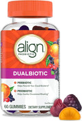 Align Dualbiotic Prebiotics and Probiotics for Women and Men Probiotics for Digestive Health Prebiotics Help Nourish Good Bacteria Natural Fruit Flavors 60 Probiotic Gummies