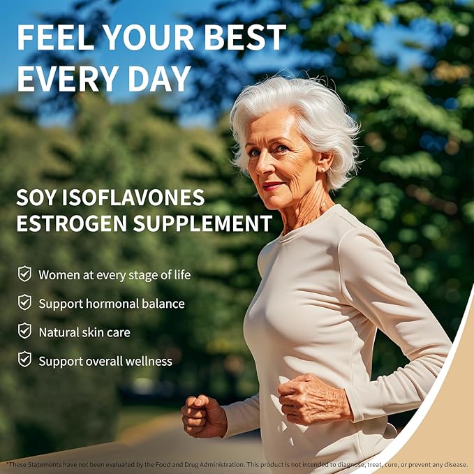 4-in-1 Women’s Hormonal Balance Complex Supplement | Rosehip Pueraria &amp Evening Primrose with Soy Isoflavones | Menstrual Cycle Menopause Energy Level &amp Healthy Skin Support