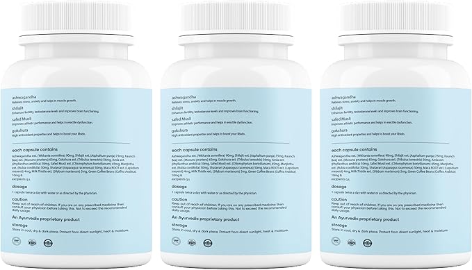 mars by GHC Natural Surge Max Capsules (60 Count) | Powered with Shilajit Safed Musli &amp Gokshura | Supports Overall Well-Being | Good Health Company (Pack of 3)