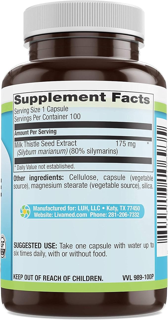 Livamed - Milk Thistle 175 mg Veg Caps 100 Count