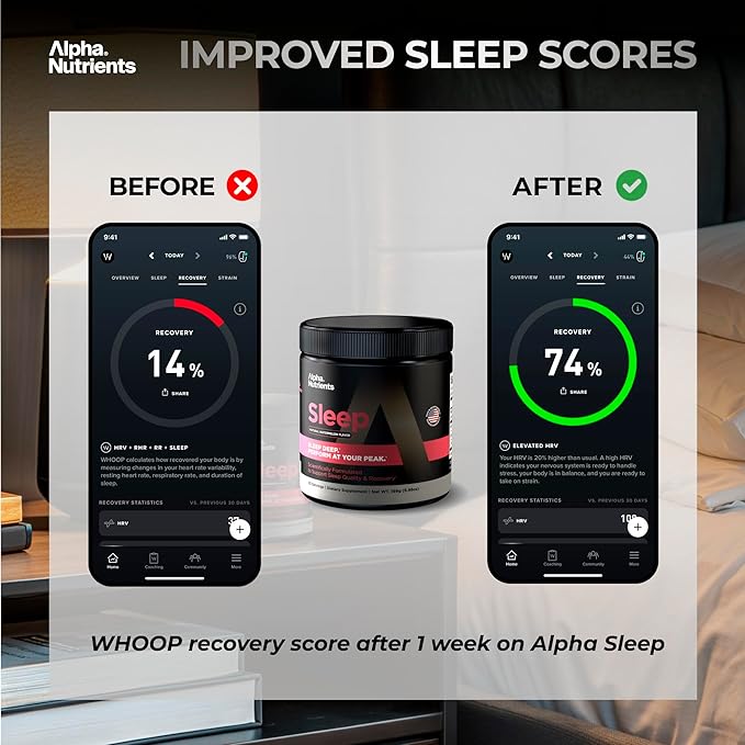Sleep Aid for Adults - Magnesium Glycinate Powder - Melatonin Free Formula with L-Theanine Glycine Inositol - Natural Deep Sleep &amp Recovery for Peak Performance - 30 Servings