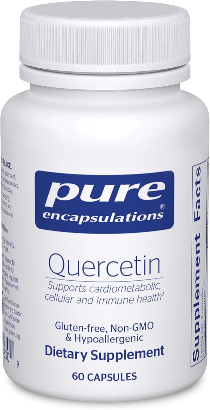 Pure Encapsulations Quercetin - 500 mg - Immune Support Cellular Health &amp Heart Health - Antioxidant Supplement - Gluten Free &amp Non-GMO - 60 Capsules