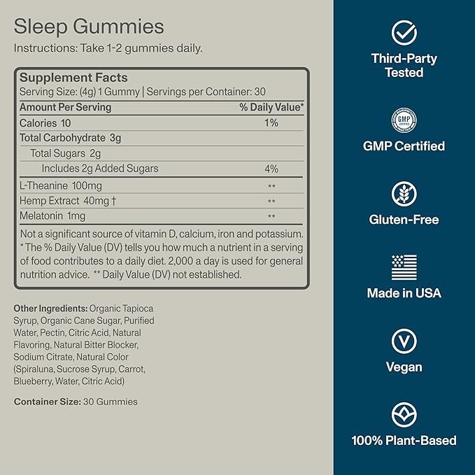 FOCL Sleep Gummies - Sleep Aid Melatonin Gummies to Promote Calm Mind &amp Fall Asleep Faster - Gummy Supplement for Deep Sleeping - Sleeping Gummy for Adults - 30 ct Sour Blue Raspberry