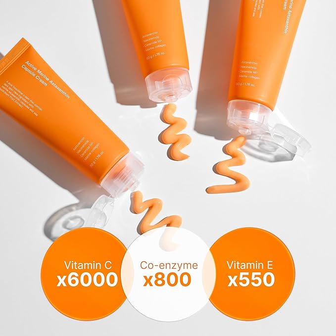 SUNGBOON EDITOR Active Marine Astaxanthin Capsule Cream 50ml | Facial Cream for Brightening | Deep Hydration Soothing Moisturizer
