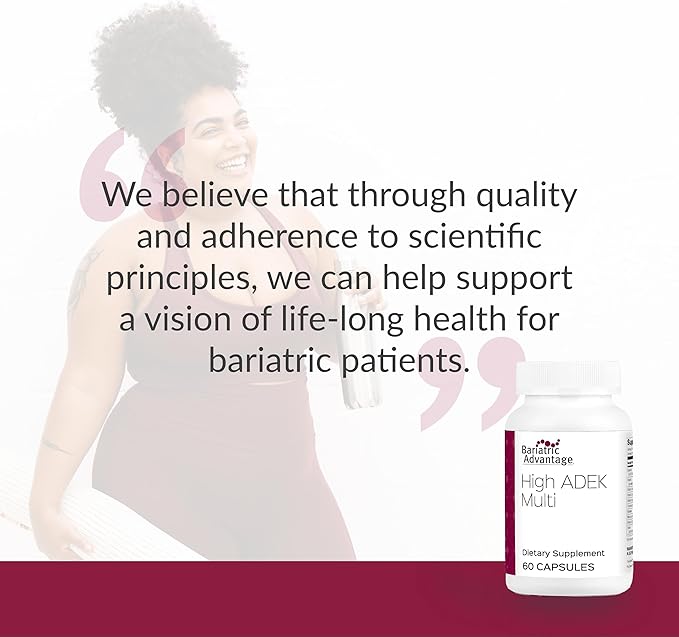 Bariatric Advantage High ADEK Multi - for Bariatric Surgery Patients - Multivitamin with Vitamins A D E K &amp Trace Minerals - 100%+ DV of ADEK - 60 Capsules
