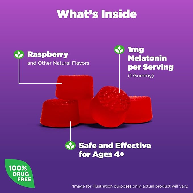 Natrol Kids Melatonin 1mg 140 Berry Gummies &amp Adults Melatonin 5mg 90 Strawberry Gummies Sleep Aid