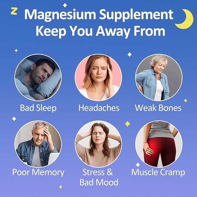 Magnesium Glycinate Gummies 400mg - Sugar Free Vegan Gummies for Adults &amp Kids with Vitamin D3 B6 C CoQ10 Collagen Zinc - Sleep Muscle Bone &amp Memory Support - 60 Blueberry Chewables / 2