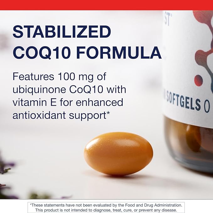 Metagenics CoQ10 ST-100-100 mg Ubiquinone with Vitamin E for Heart Energy &amp Antioxidant Support* - Non-GMO Gluten-Free Soy-Free - GMP Certified Facility - 60 Softgels