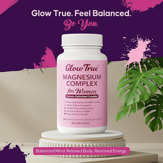Magnesium Complex for Women – Spectrum 5-Form Magnesium Complex (500 mg) High Absorption Glycinate Citrate Oxide &amp Malate – Vegan Non-GMO Supports Sleep Energy Hormone &amp Bone – 60 Capsul