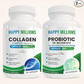 Collagen Complex &amp Probiotic 60 Billion Capsules | Supports Skin Joint &amp Digestive Health | Type I II III V X Collagen + MAKTREK Probiotic | 90 + 60 Capsules