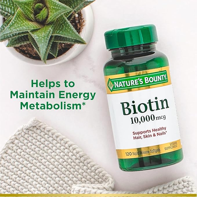 Nature's Bounty Biotin 10000 mcg Ultra Strength - 120 Softgels Pack of 4