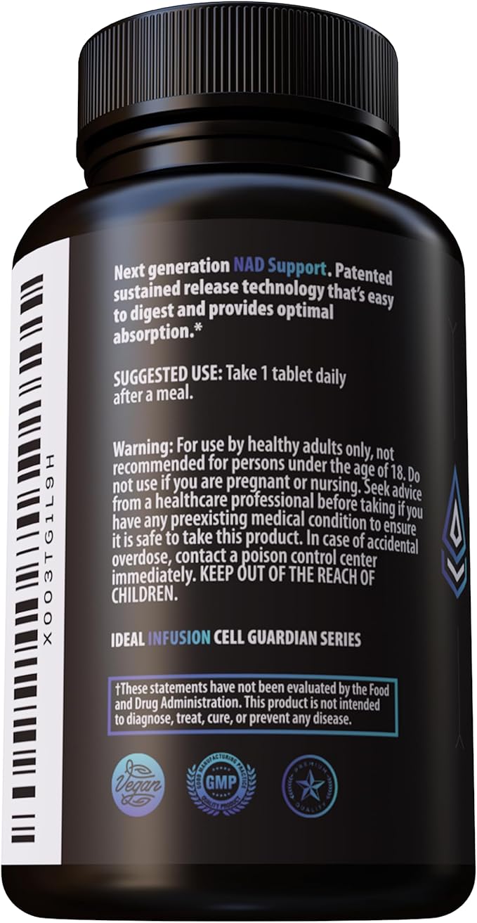 Regenerate Sustained Release Supplement for NAD &amp NR Biosynthesis Boost ATP Elevate NAD+ Increase Glutathione: Cardiovascular Health &amp Muscle Vitality (60 Servings) Vegan - NMN Alernative