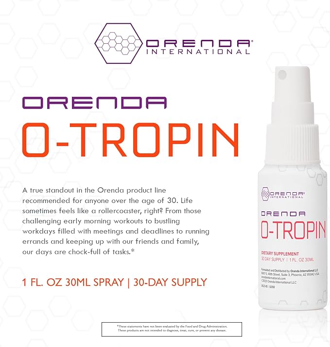 Orenda O-Tropin - Wellness Boost for 30+ with Amino Acids Botanical Extracts and Liposomal - Supports Vitality and Sleep with PharmaGABA - 1 fl oz