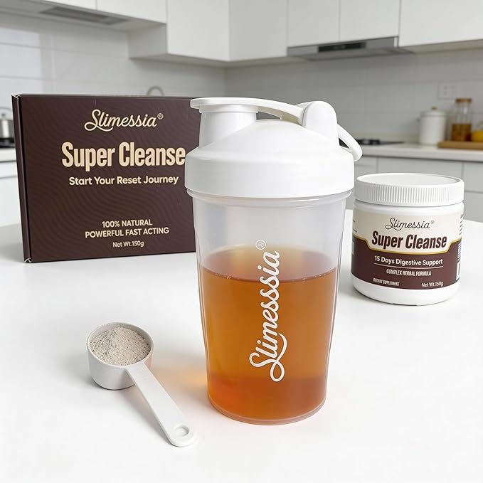 Slimessia Super Cleanse 15 Days Digestive Support Complex Herbal Formula with Free Shaker Luxury Gift Box 159 g