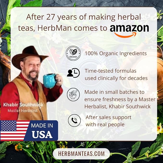 CHILL OUT RELAXING TEA – Calm &amp Stress Relief Support – Organic Loose Leaf – by Master Herbalist Khabir | Lemon Balm Passionflower &amp Lavender | 100% Organic