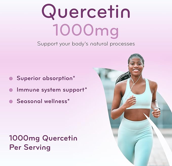 Advanced Zinc Quercetin with Bromelain Formula - Triple Immune Support Quercetin Complex for Daily and Seasonal Immune System Wellness Support - Made in a cGMP American Facility (120 Servings)