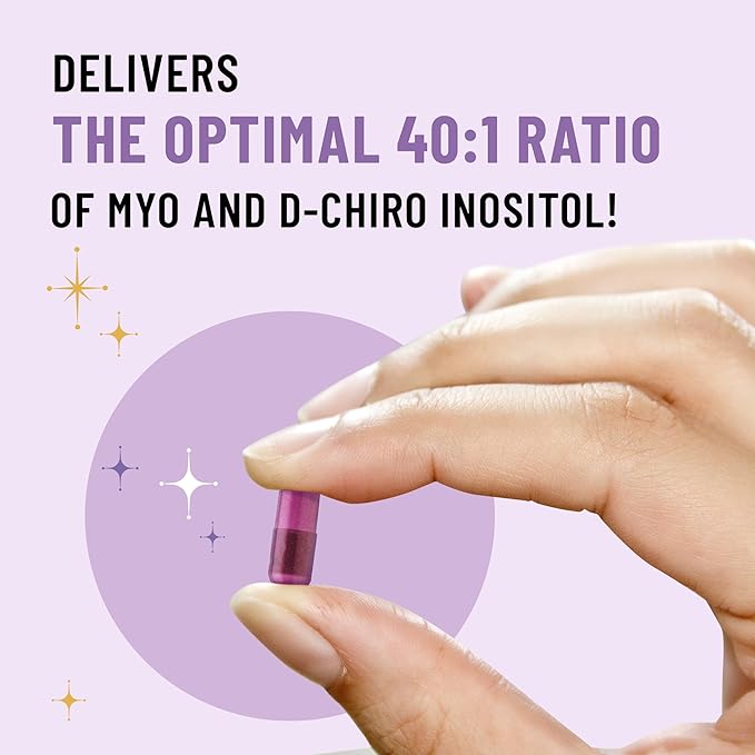 Legendairy Milk Pure Myo-Inositol &amp D-Chiro Inositol PCOS Supplements Inositol Supplement for Women Hormone Balance 40:1 Ratio Ovarian Support Fertility Supplement | 2000mg 120 Vegan Capsules