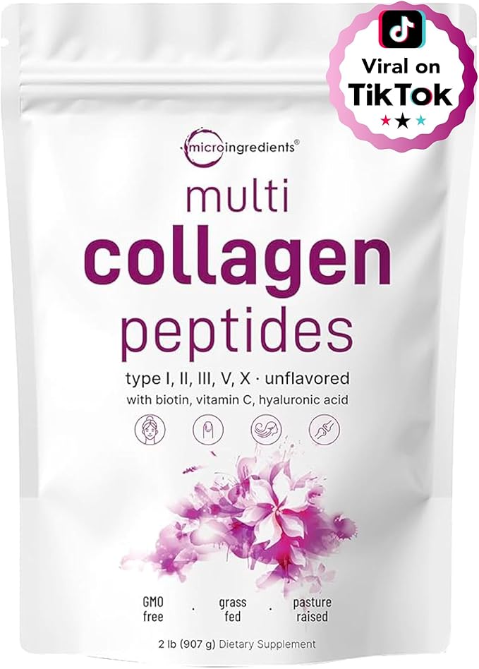 Micro Ingredients Melatonin Gummies &amp 8-in-1 Multi Collagen | Bundle | Sugar-Free BlackBerry Cherry Flavor | Non-Habit-Forming Ingredients | Hydrolyzed Peptides + Biotin Hyaluronic Acid &amp Vit