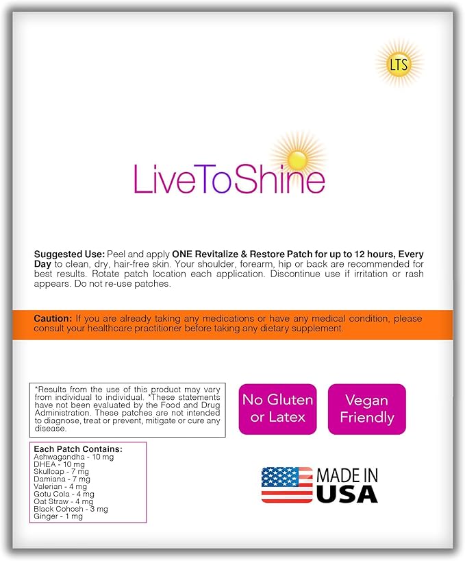 Menopause Relief and Melatonin Sleep Patch Bundle - 2 Packs - Hot Flashes Night Sweats Mood Swings Relief Plus Restful Sleep Patches - 30 Day Supply Per Pack (60 Patches) - USA Made by Live To Shine