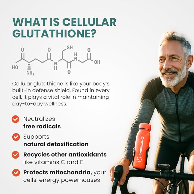 CONTINUAL - G Powder - Clinically Proven Cellular Glutathione Precursor | Benefit of Glyteine &amp Sunfiber | Immune Support Master Antioxidant Detox Brain Health &amp Skin Care | 40 Sachets