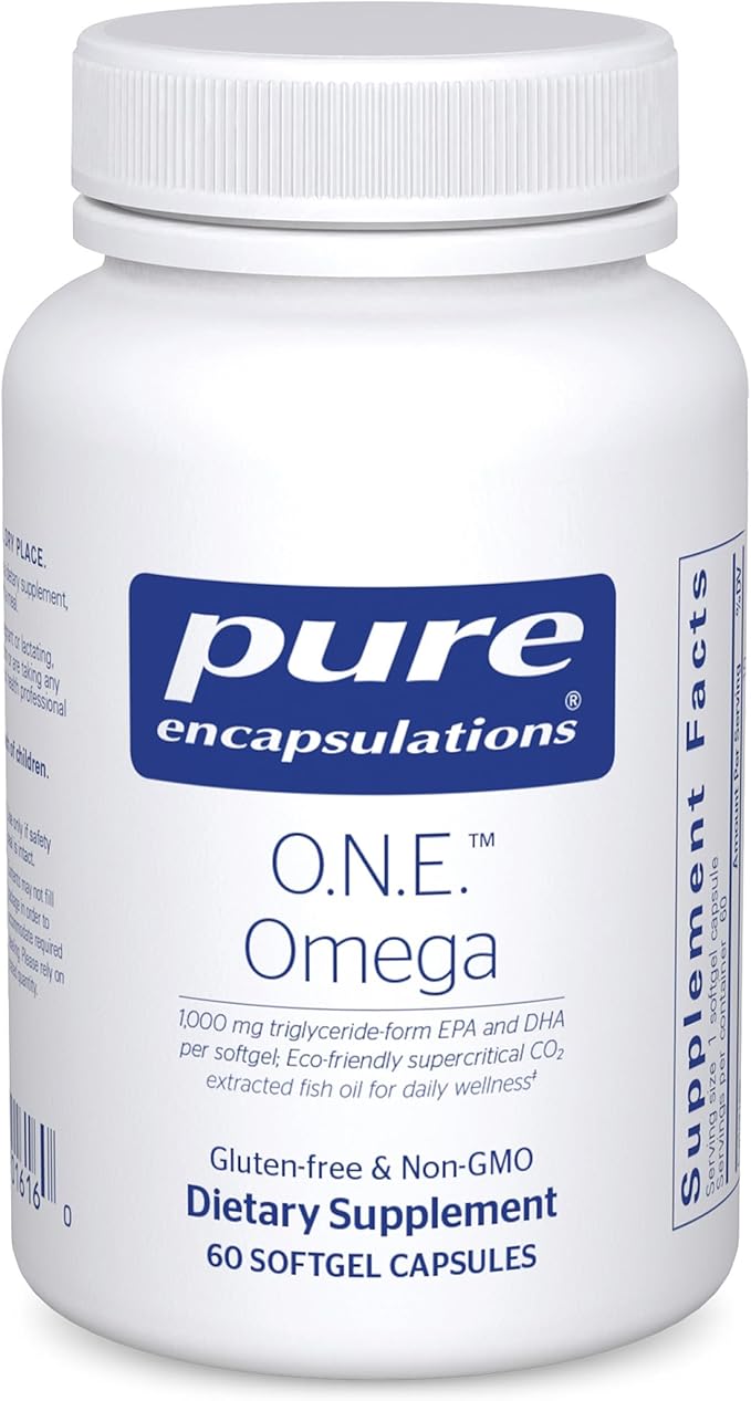 Pure Encapsulations O.N.E. Omega - Fish Oil Supplement for Heart Health Joints Skin Eyes and Cognition* - Fish Oil Concentrate with EPA and DHA - 60 Softgel Capsules