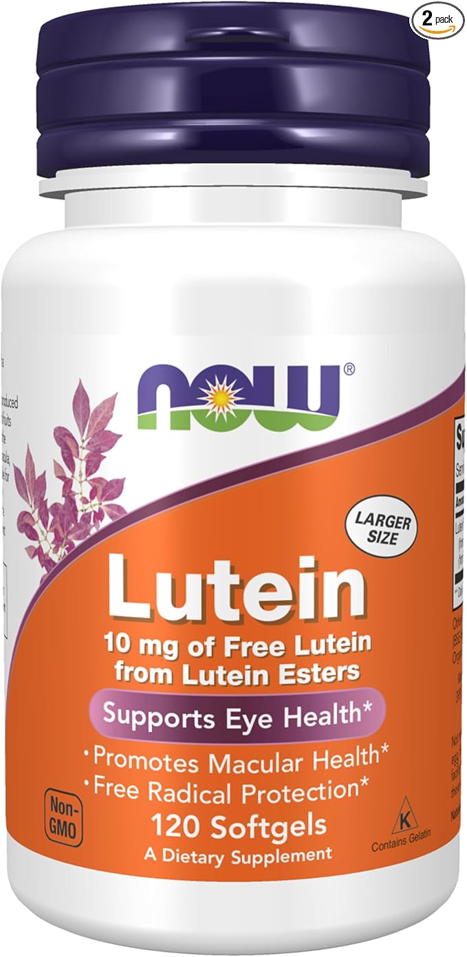 NOW Foods Lutein 10 mg Softgels 2-PACK