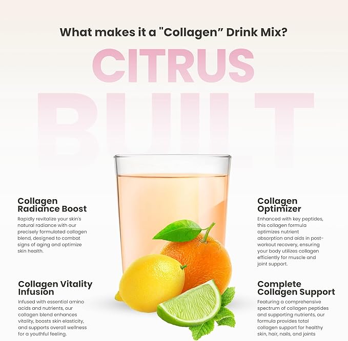 310 Nutrition Collagen Peptides for Women &amp Men - Hydrolyzed Grass-Fed Collagen with Hyaluronic Acid Resveratrol Vitamin C D E - Skin Hair Nail Joint Support - Pink Lemonade 30 Servings